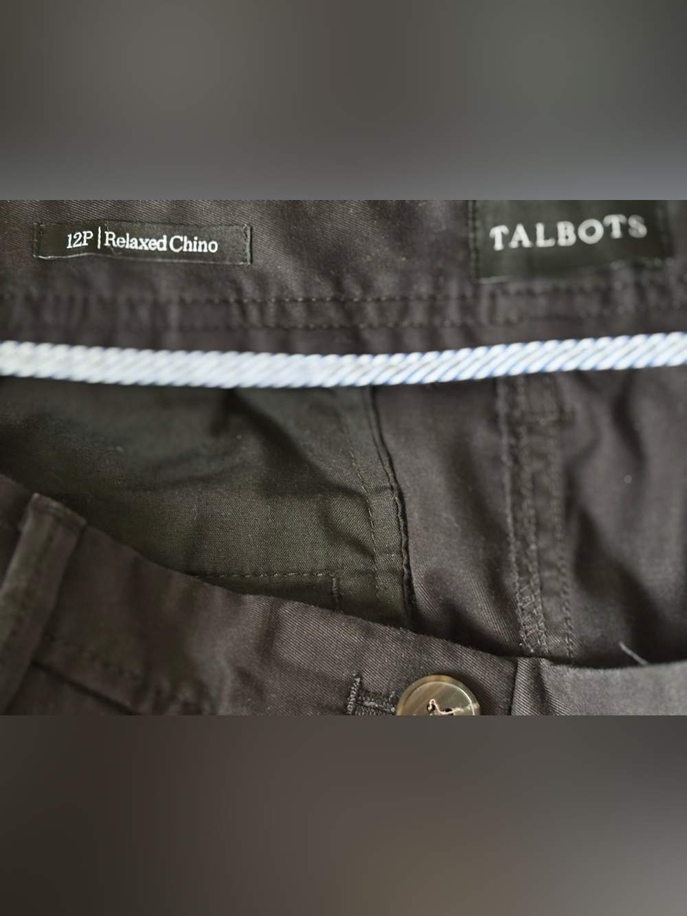 Talbots Relaxed Chino Pants Black Size 12 Petite - Picture 3 of 7